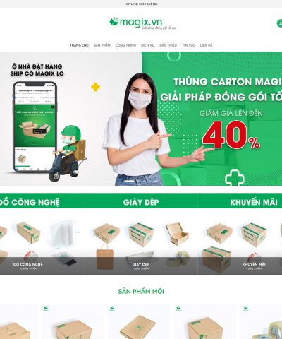 Theme wordpress bán thùng carton