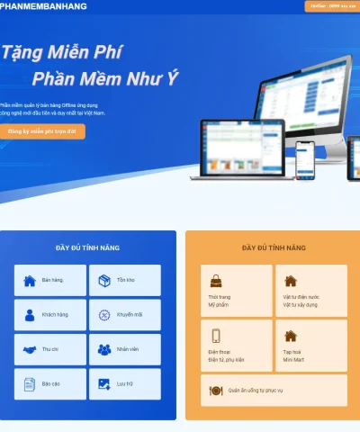 Landing page phần mềm bán hàng